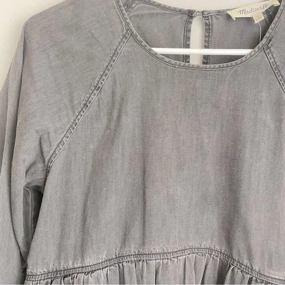 Madewell Denim Raglan-Sleeve Mini Dress in Lunar Wash - Picture 10 of 16